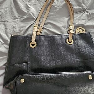 Michael Kors Black Tote with Beige Accents